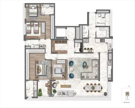 Imagem APARTAMENTOS DE 4 DORMITÓRIOS 3 SUITES E 3 VAGAS - LE JARDIN BY YOO