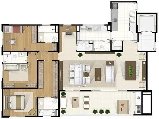 Imagem Apartamento de luxo no Edifício Ventura Santo André: 3 quartos, 3 suítes, 3 banheiros, 2 vagas, 165m² no Jardim. Confira já!