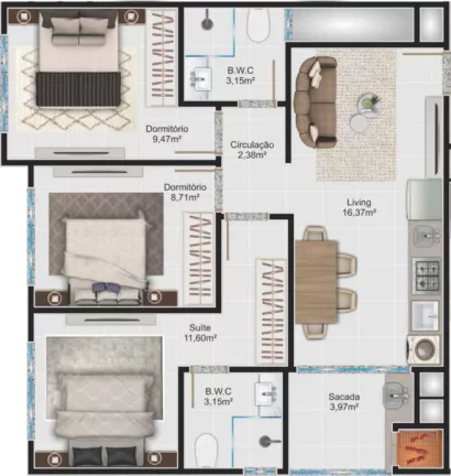 Imagem Vila do Sol Residence - Apartamento à venda no bairro Morretes - Itapema/SC