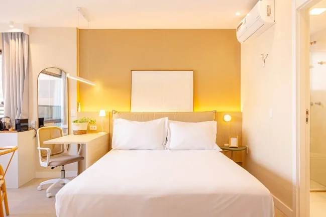 Imagem Apartamento 29M², 1Q, 1 Banheiro, Churrasqueira, Piscina, Piscina no Rooftop, Salão de Jogos, Terraço, Lounge, Deck Molhado, Split, Lounge, Lavanderia