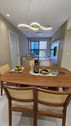 Imagem Apartamento em Condomínio Club projetado e mobiliado com varanda/sacada gourmet a 250m do mar da praia do Bessa / Jardim Oceania- AP2593.