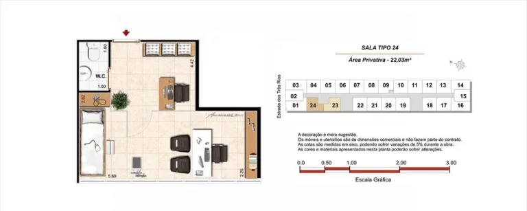 Imagem Sala comercial com 1 banheiro e 1 vaga de garagem na Freguesia (Jacarepaguá), Rio de Janeiro-RJ: 22,07 m² à venda!