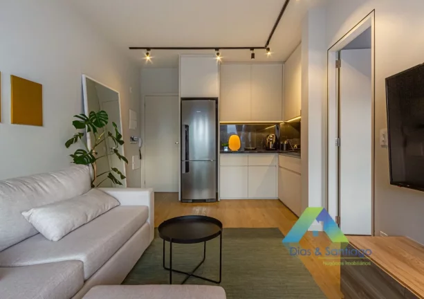Foto do imóvel Apartamento todo mobiliado em Pinheiros com 39m² - 1 suíte com localização privilegiada a 210mts da Estação de Metrô Faria Lima/Pinheiros.
