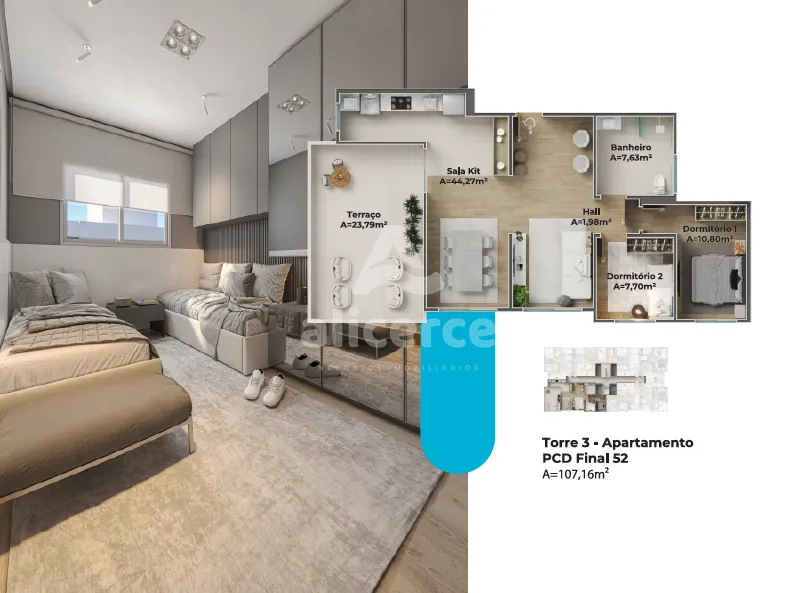 Imagem Apartamento à venda com 2 quartos , 53,25m² em Prado Biguaçu