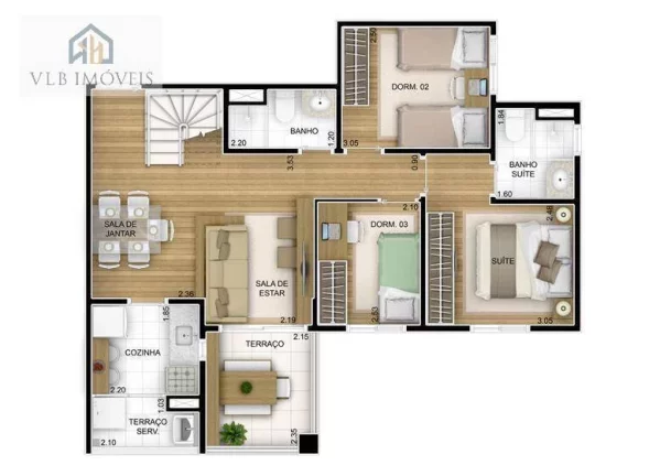 Apartamento Duplex à venda (136,00 m²), Super Quadra Morumbi, São Paulo, SP