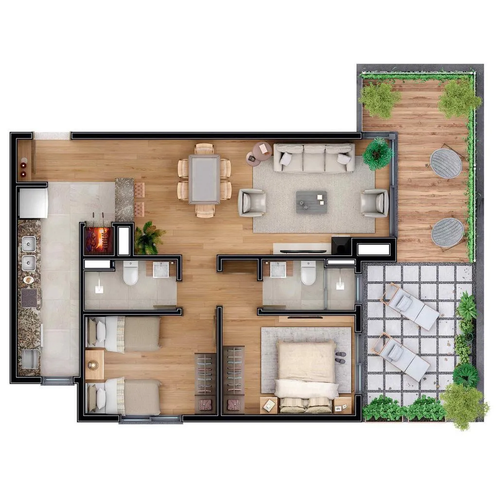 Imagem Apartamento à venda em Gramado, Carniel, com 2 quartos, 84.94m2