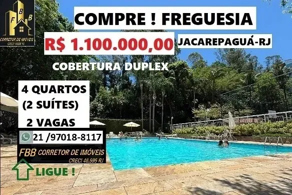Foto do imóvel Cobertura com 4 Quartos à Venda, 188 m² em Freguesia (Jacarepaguá) - Rio de Janeiro