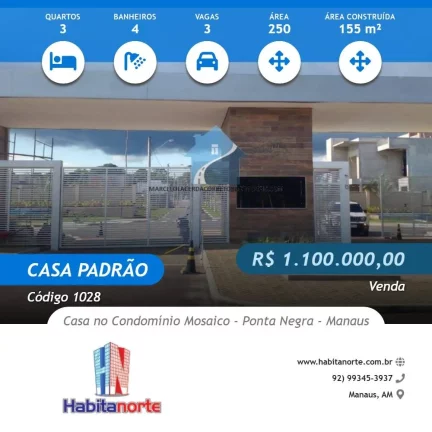 Foto do imóvel CASA NO CONDOMÍNIO MOSAICO - PONTA NEGRA