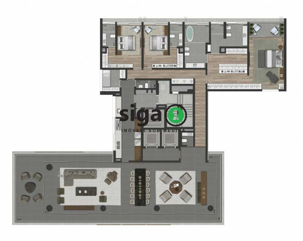 Imagem Apartamento à venda nos Jardim com 4 Suítes e 5 Vagas - São Paulo