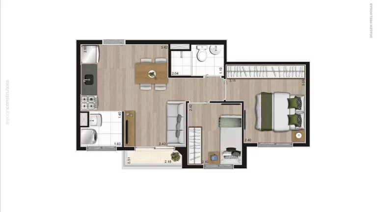 Imagem VITA GIOVANNI GRONCHI - ECON - Aptos de 37 a 40m², com localização perfeita, a 120 metros do metrô!
