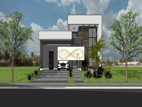 Imagem Casa térrea no Reserva Real Paulínia com 3 suítes, 1 com closet, armários, espaço gourmet, pé direito alto, piso vinílico, sistema solar, fino acabamento. Infraestrutura pronta para ar condicionado, energia fotovoltaica e som ambiente. Projeto em obra com