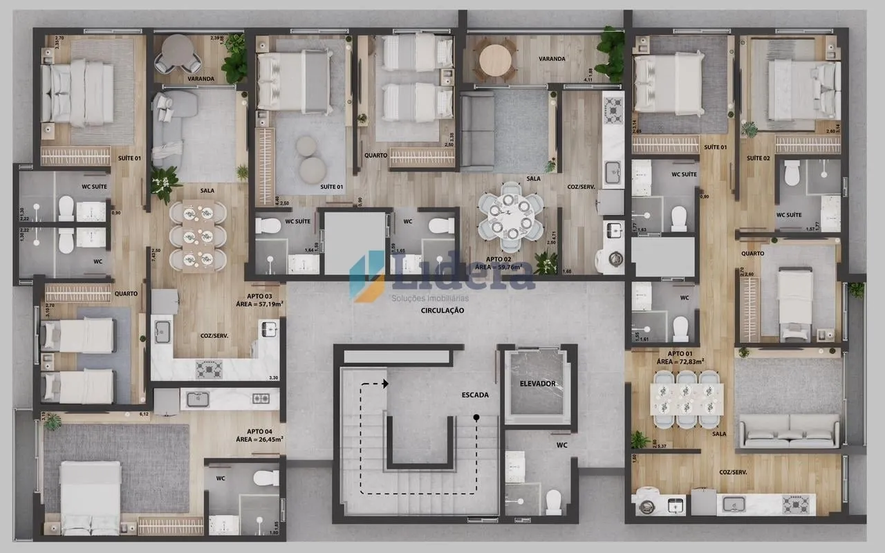 Imagem Apto - 2 Quartos - 1 Suíte - 57,19 m² - Intermares, Cabedelo/PB