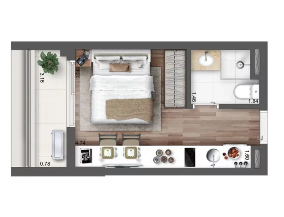 Imagem Apartamento a venda com 2 dormitórios com 1 vaga perto do Metrô