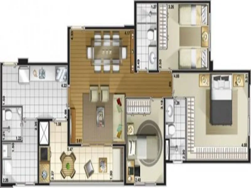Imagem Apartamento de luxo para locação em Santo André-SP: 3 suítes