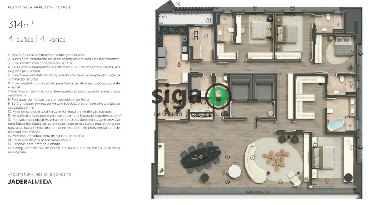 Imagem Apartamento para venda no Jardins 04 suítes, São Paulo - SP