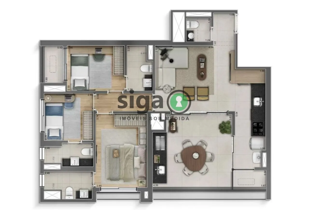 Imagem Apartamento para venda na Vila Romana 03 suítes, São Paulo - SP