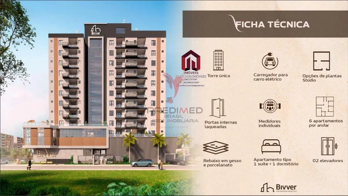 Imagem Apartamentos 1 Quarto , 33m2 e 2 Dorm 58m2 no Bivver Residence Em Piçarras SC BRASIL