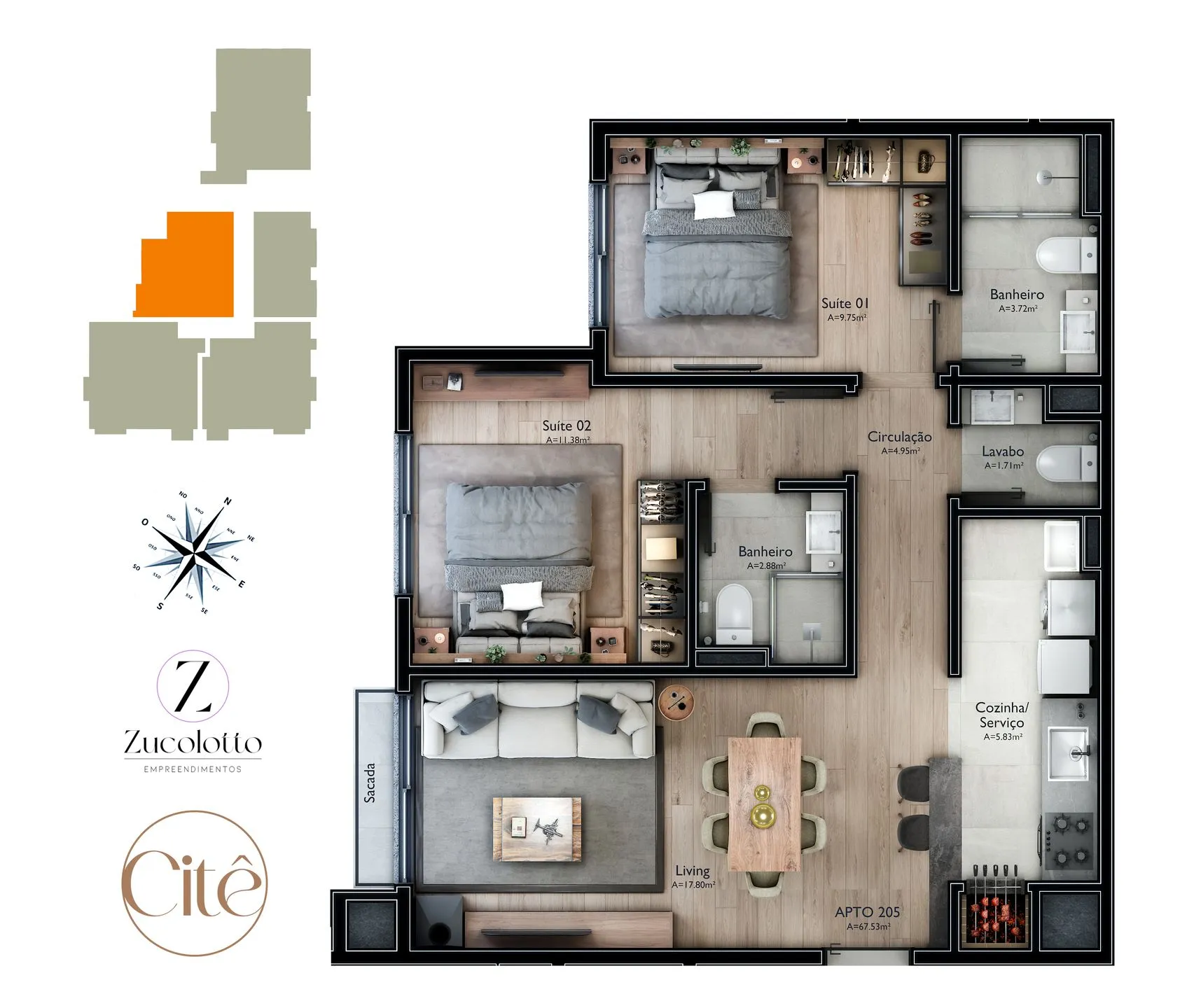 Imagem Apartamento à venda em Gramado, Carniel, com 2 quartos, 77.81m2