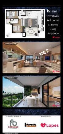 Foto do imóvel Apartamento com 3 Quartos à Venda, 87 m² em Vila Bastos - Santo André