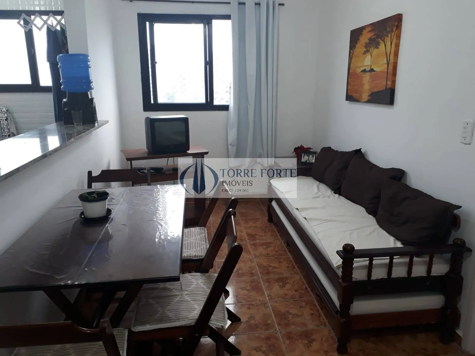Imagem Apartamento mobiliado 1 dormitorio com vaga Ocian Praia Grande