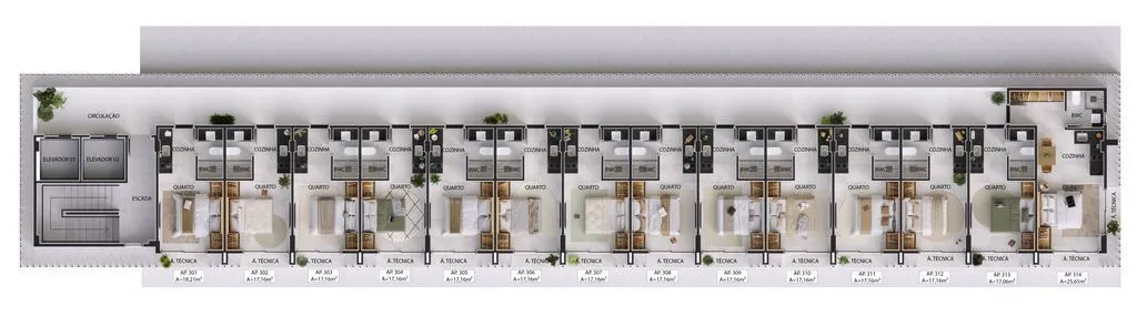 Imagem Flat com 1 dormitório à venda, 19 m² por R$ 305.132,00 - Manaíra - João Pessoa/PB