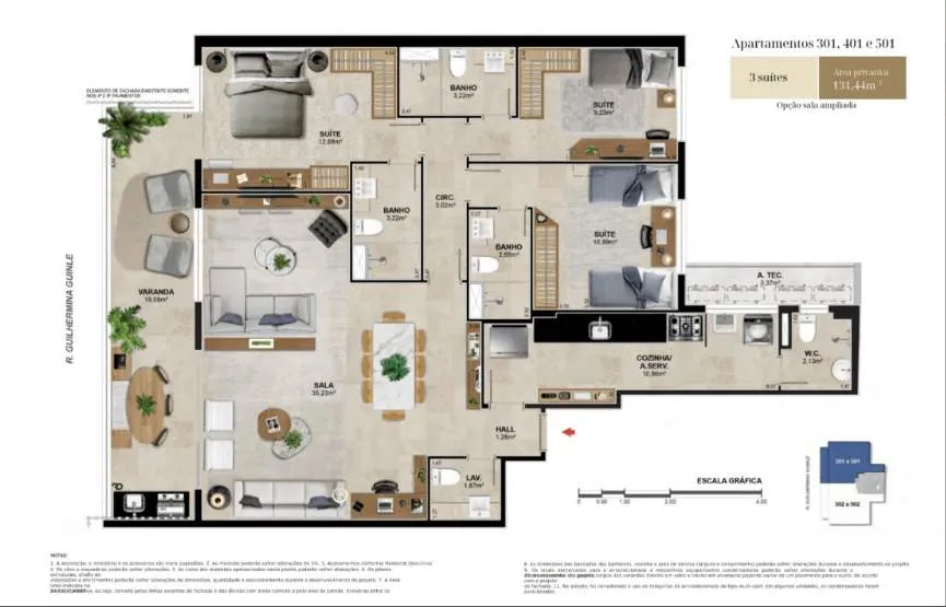 Imagem Guilhermina Botafogo: apartamentos de alto padrão RJ