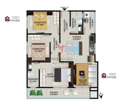 Imagem La Luna Residence no Bairro Flor de Nápoles em São José/SC Próximo ao Continente Shopping
