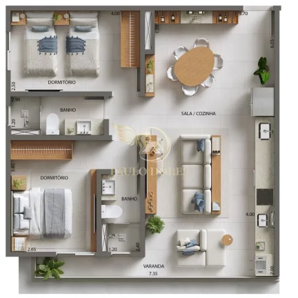 Imagem APARTAMENTO COM 2 DORMITÓRIOS A 200 METROS DO MAR EM CARAGUATATUBA/SP