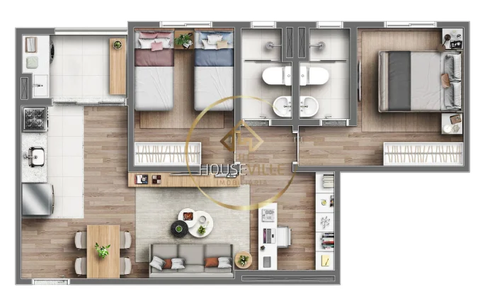 Imagem Apartamento 2 Dormitórios (1 Suíte ), varanda gourmet, Lazer Completo, Sjc.