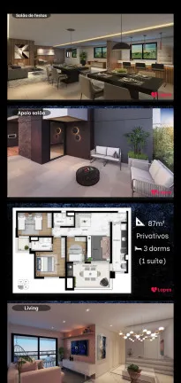 Imagem Apartamento com 3 Quartos à Venda, 87 m² em Vila Bastos - Santo André
