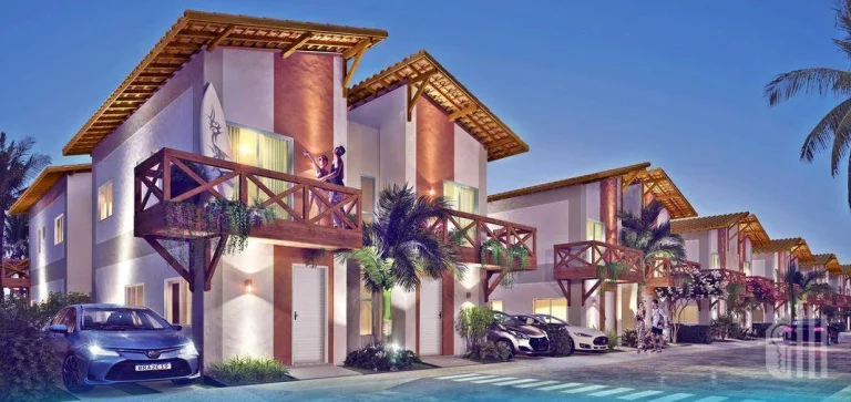 Foto do imóvel Casa duplex em condomínio fechado, 2 dormitórios à venda por R$ 264.320,69- Condomínio MARAMAR BEACH HOUSE - Vista do Atlântico - Luís Correia/PI