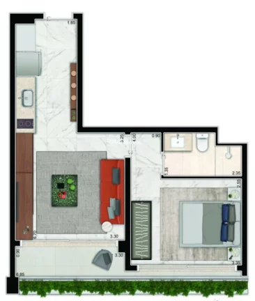 Imagem Studio com 40m²em Moema.Cyrela For You Moema: Descubra o Apartamento Cyrela dos Seus Sonhos em Moema com a Qualidade Cyrela