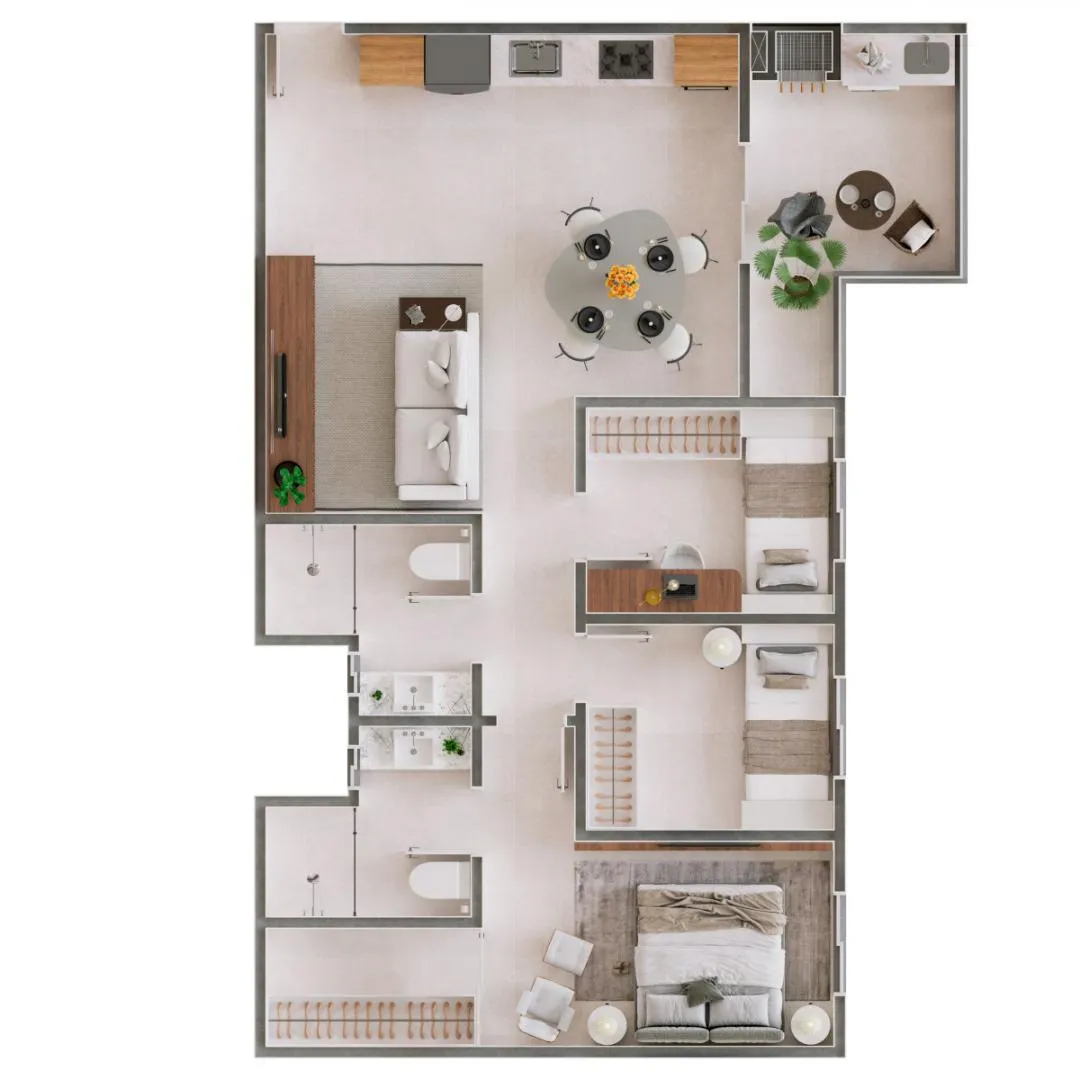 Imagem Apartamento em Construção com Churrasqueira na sacada no Bairro Cancelli, Cascavel - Venda
