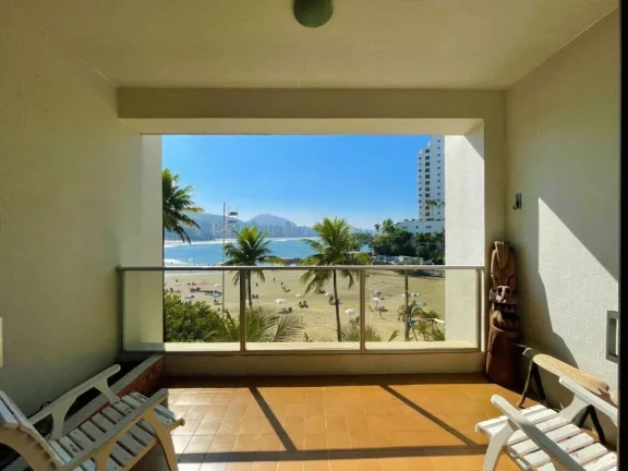 Imagem Apartamento 2 Dormitórios Varanda Frente Vista Para Orla Mar Pé Na Areia À Venda, 115 m² por R$ 1.250.000 - Praia das Astúrias - Guarujá/SP - AP20609