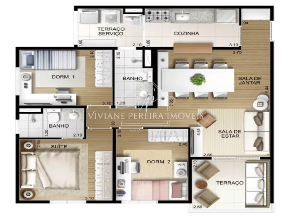 Imagem Apartamento a venda Allegra São Francisco, 03 dormitórios, 01 suíte, 02 vagas, 72m²