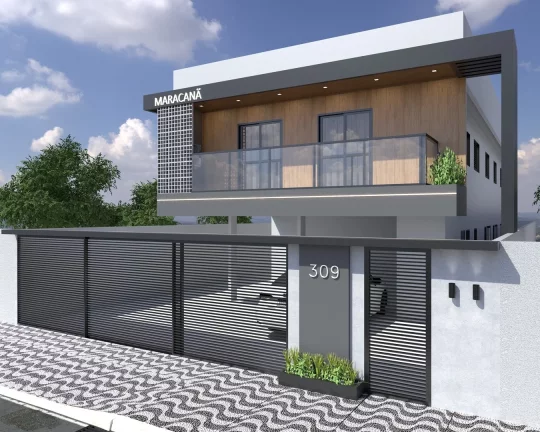 Sobrado de Condomínio com 2 dorms, Maracanã, Praia Grande - R$ 290 mil, Cod: 2255