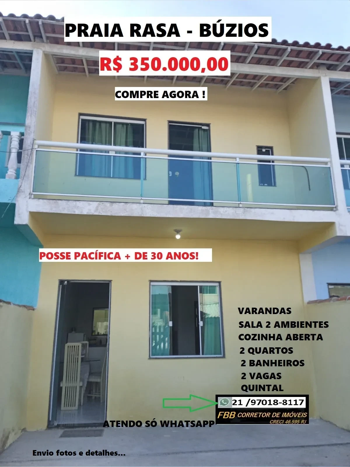 Casa com 2 Quartos à Venda, 120 m² em Albatroz - Armação dos Búzios