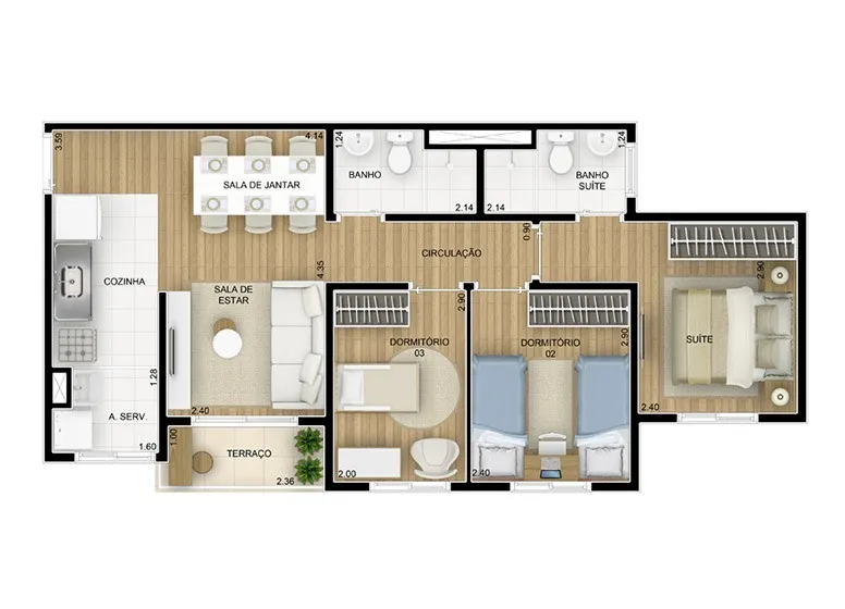 Imagem Apartamento para Venda em Mauá, Parque São Vicente, 3 dormitórios, 1 suíte, 2 banheiros, 1 vaga