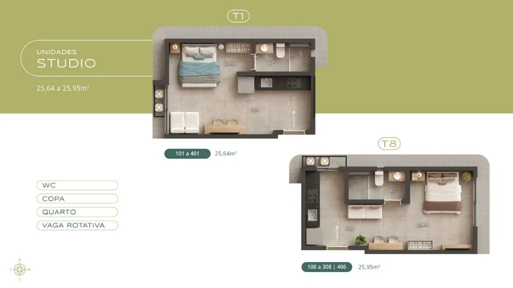 Imagem Flat com 1 dormitório à venda, 25 m² por R$ 248.999,00 - Recanto do Poço - Cabedelo/PB