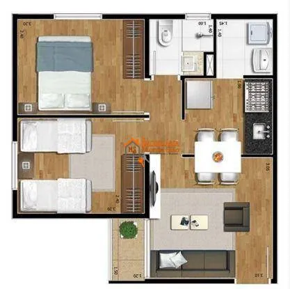 Imagem Apartamento Garden com 2 dormitórios à venda, 47 m² por R$ 310.000,00 - Parque Primavera - Guarulhos/SP