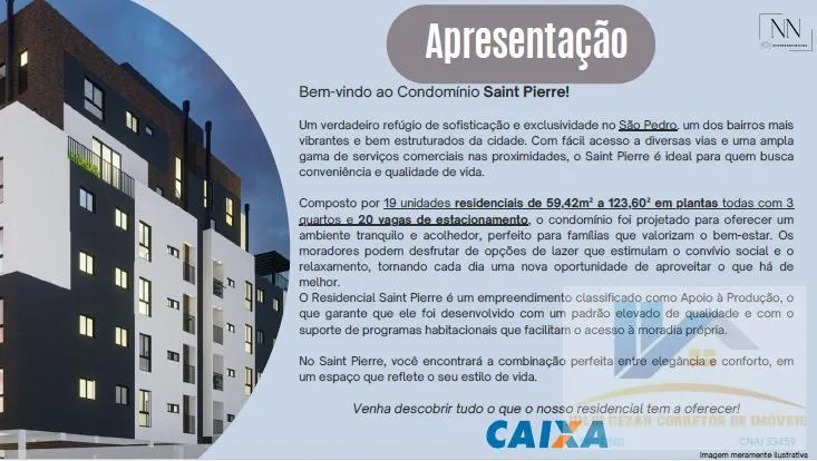 Imagem Apartamento para Venda em São José dos Pinhais, São Pedro, 3 dormitórios, 1 suíte, 2 banheiros, 1 vaga
