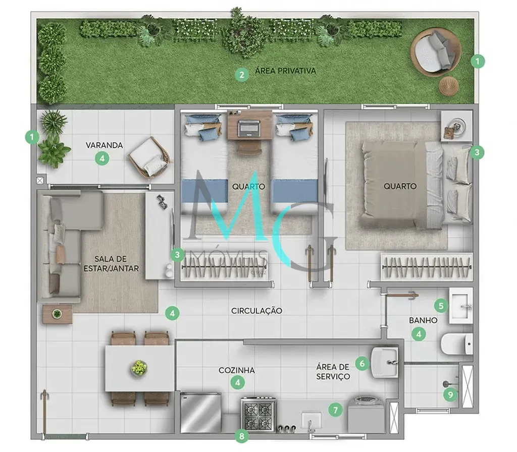 Imagem Apartamento à venda 2 Quartos 41.32M² Campo Grande Rio de Janeiro - RJ