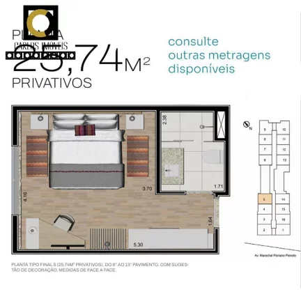Imagem Apartamentos Stúdios 100% mobiliados, na praia, por apenas R$379.000-Santos