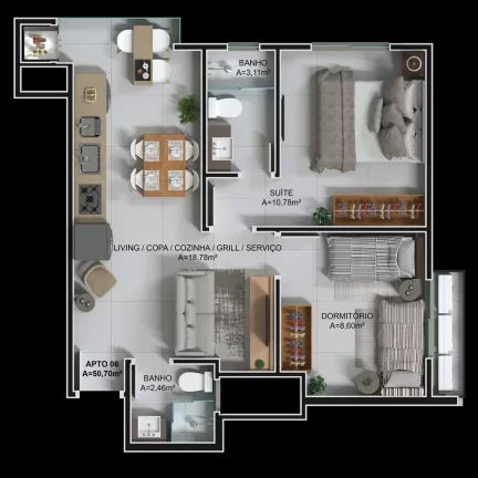 Imagem Ciano Residence - Apartamento à venda no bairro Morretes - Itapema/SC