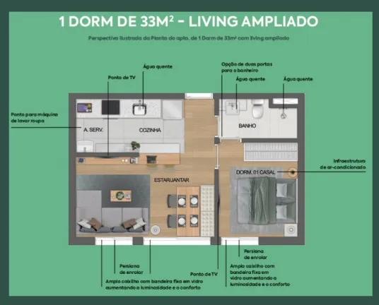 Imagem Apartamento com 2 Quartos à Venda, 37 m² em República - São Paulo