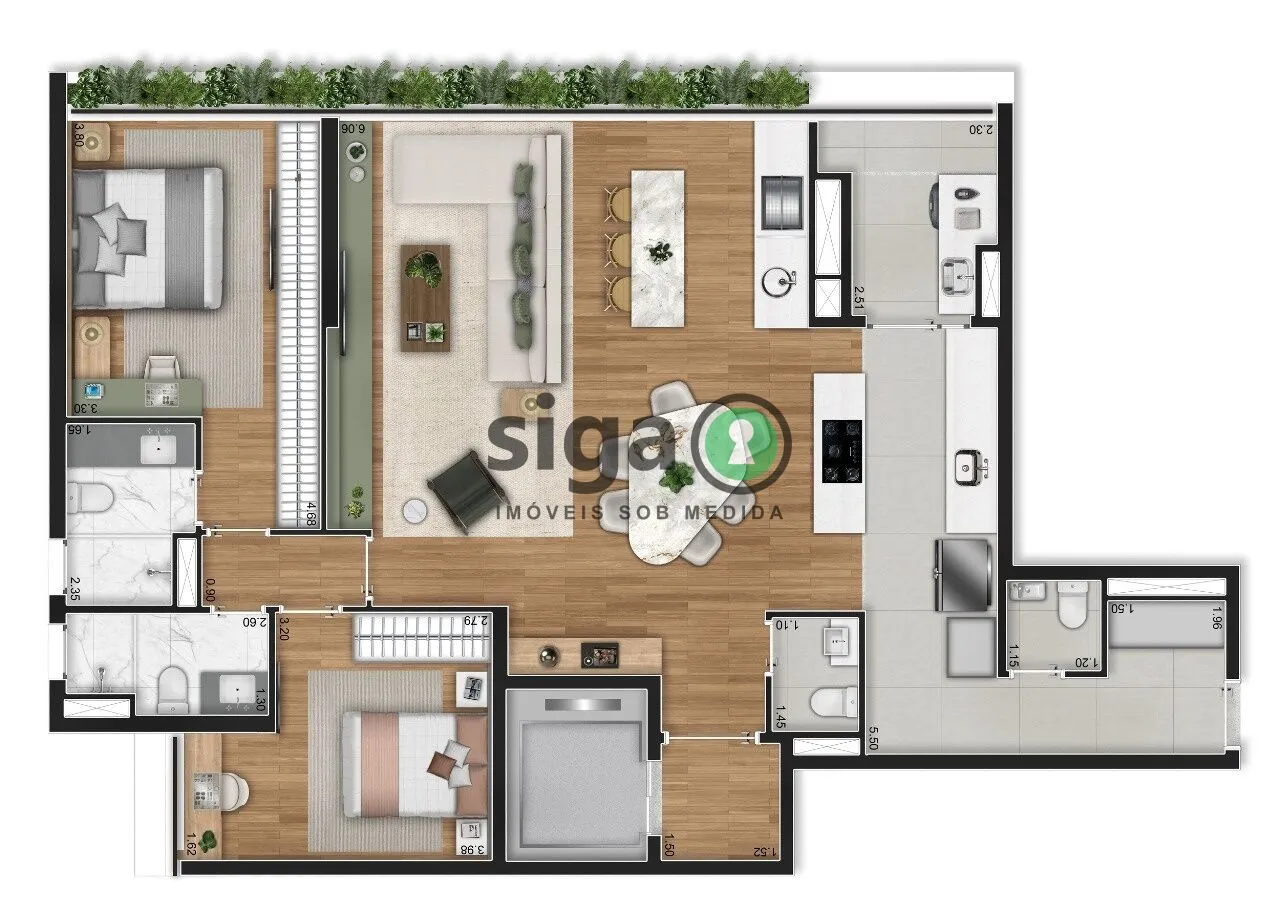 Imagem Apartamento de 124m² com 2 suítes no Alto de Pinheiros e alto padrão de exclusividade