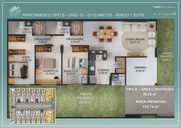 Imagem Sua Nova Casa no Condomínio Flor de Jasmins - Parque das Árvores