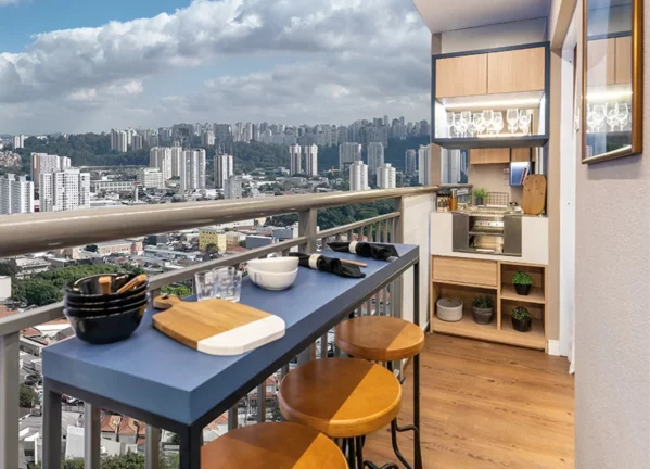 Imagem Apartamento com varanda e lazer completo a apenas 200 metros da estação Adolfo Pinheiro do Metrô.