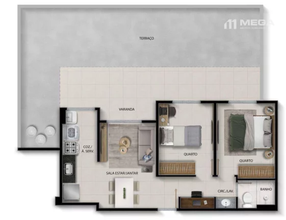 Imagem Apartamento com 2 dormitórios à venda, 45 m² por R$ 465.000 - Vila Velha/ES