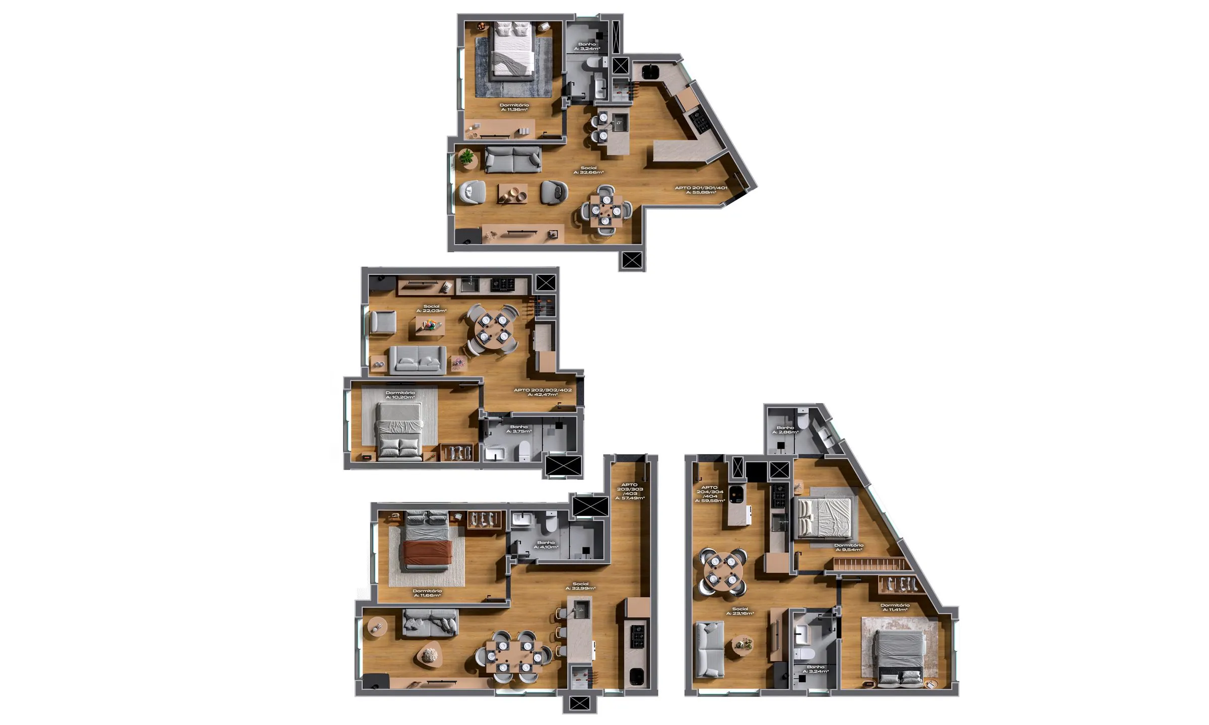 Imagem Apartamento à venda em Gramado, Floresta, com 1 quarto, 55.88m2